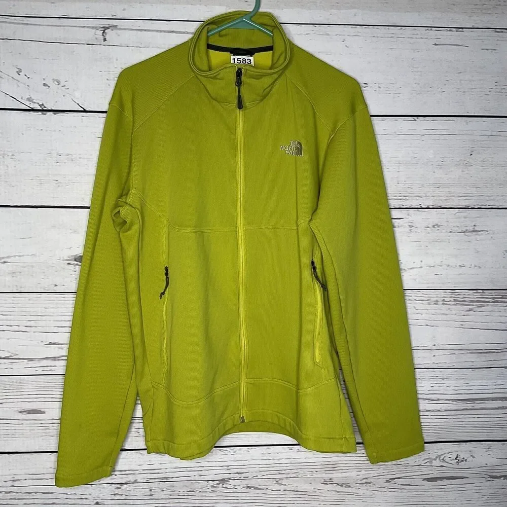 The North Face Mens Fleece Lined Jacket Mustard Yellow Long Sleeve Zip Up Size L